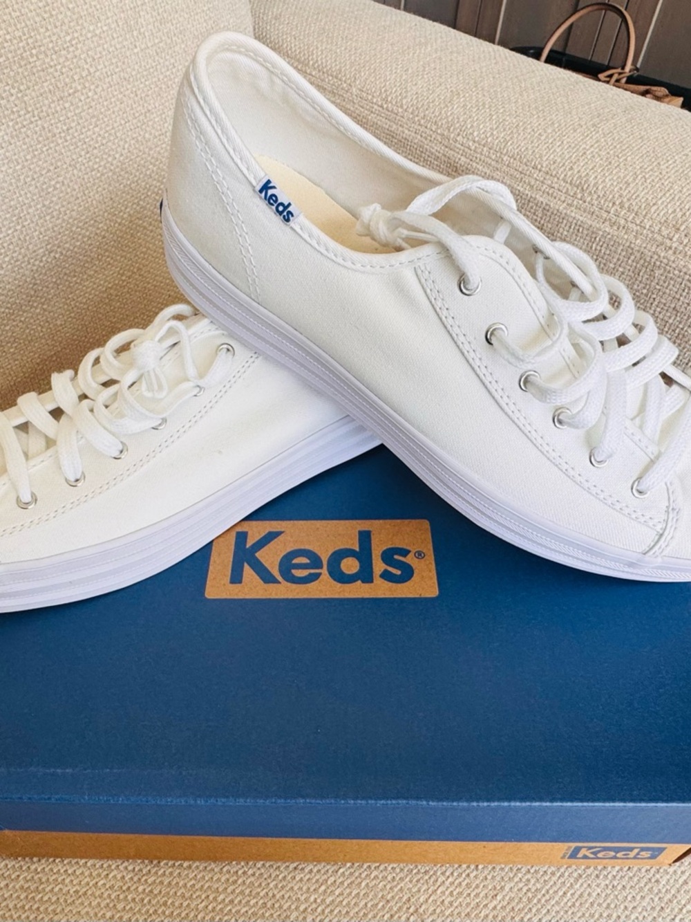 Keds Women’s Classic Canvas Platform Sneakers - White
